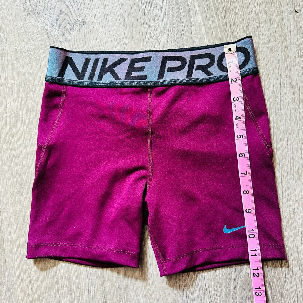 Nike Pro Girl's Kids Large Purple Compression Shorts Sangria HV0310-610 Shorts - Picture 5 of 9